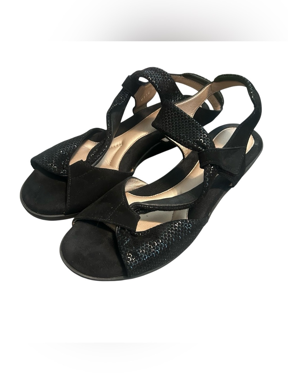 Beautifeel 40 Camille dressy leather  suede sandal comfort adjustable strap shoe